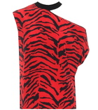 Rta - Axel printed silk off-shoulder top