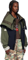 Martine Rose Khaki & Navy Reverse Sports Jacket