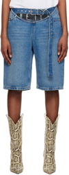 Y/Project Blue Arc Denim Shorts