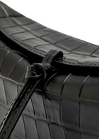 Staud Eve Crocodile-effect Leather Clutch - Black - One Size