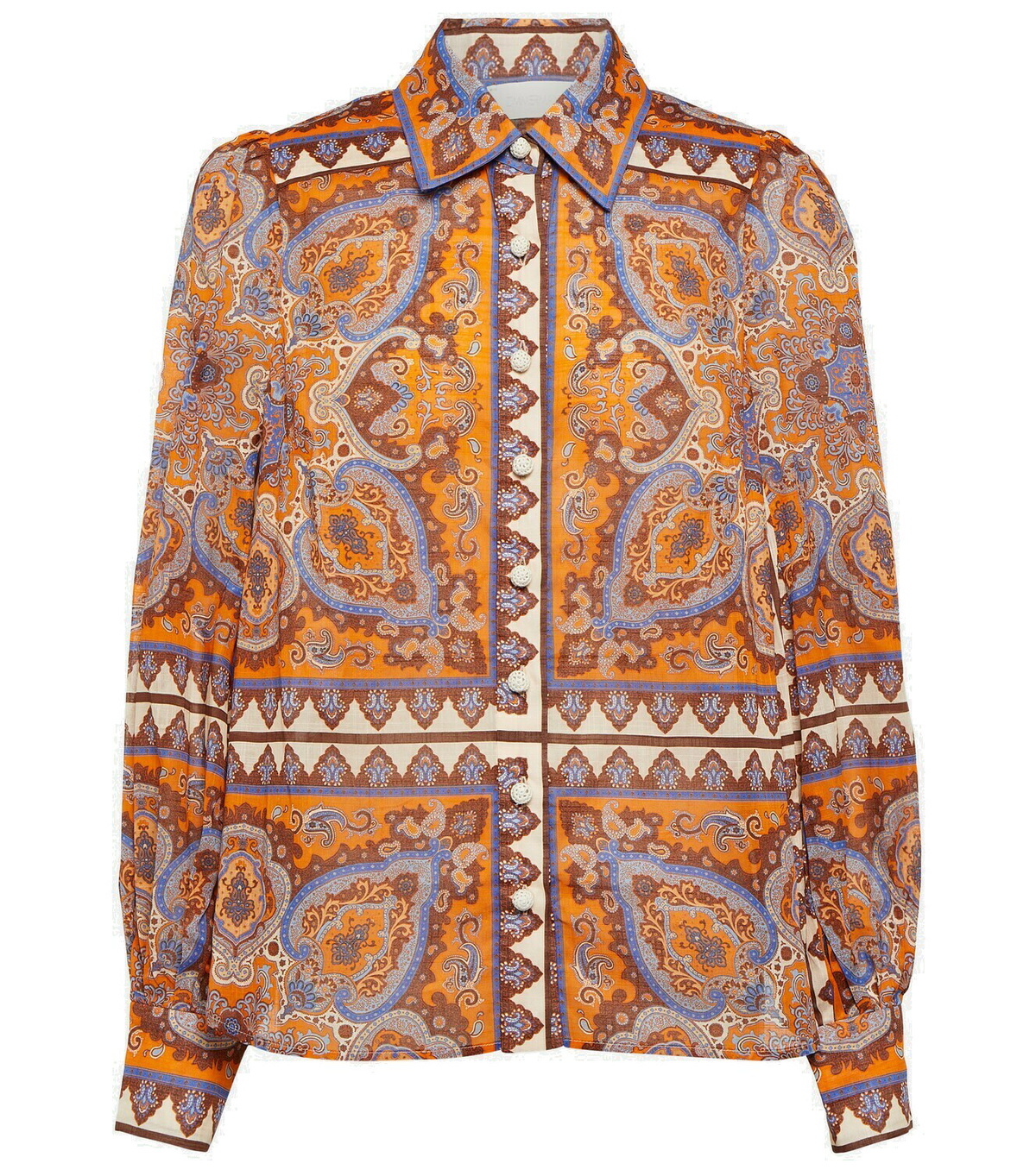Tシャツ・カットソー Zimmermann Ochre silk Illustration shirt (0604TF241 COGC) Zimmermann Halcyon printed cotton shirt Zimmermann