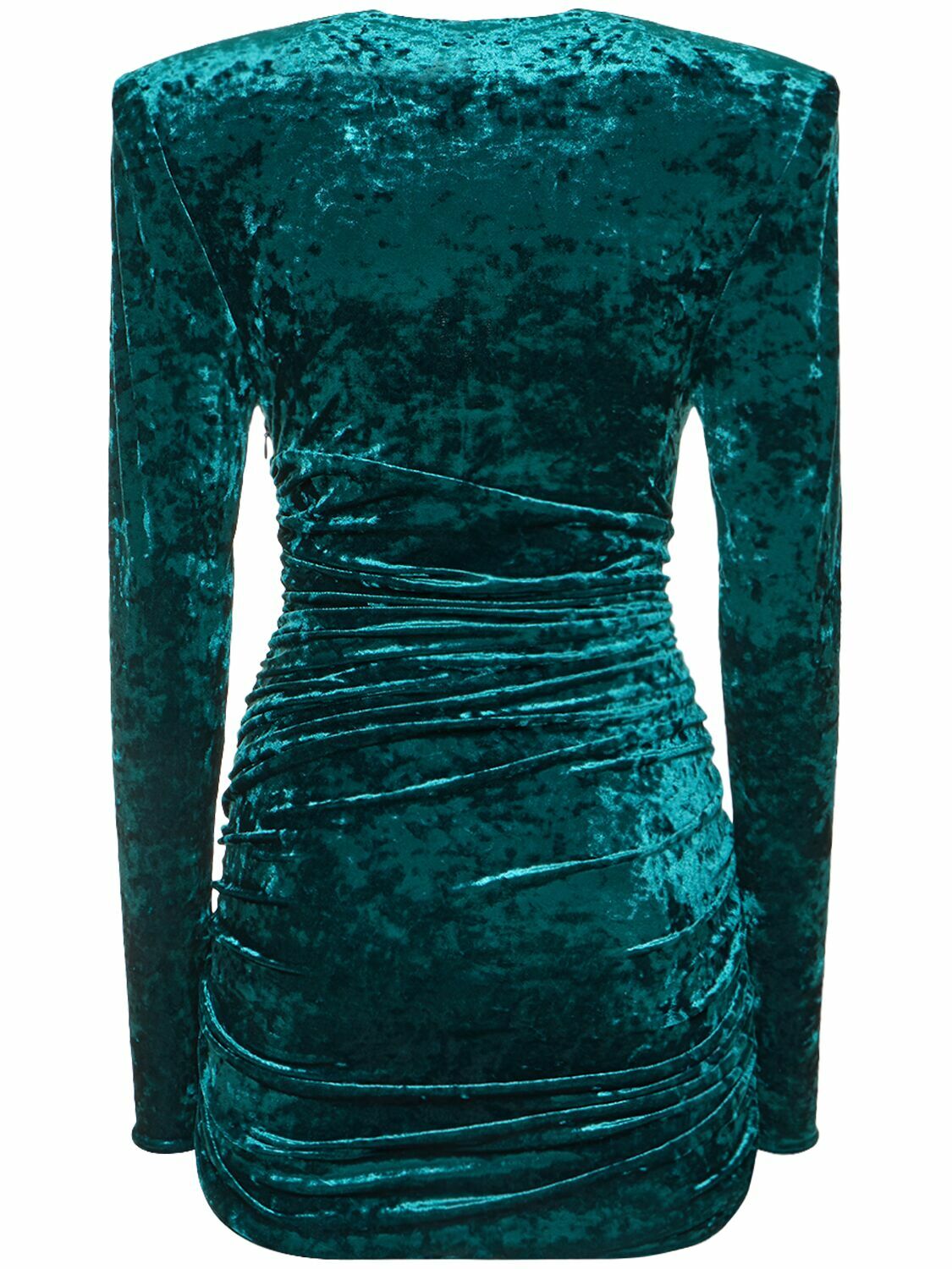 alexandre vauthier green velvet dress Alexandre Vauthier Long velvet dress|233DR1983CYPRESSGREEN