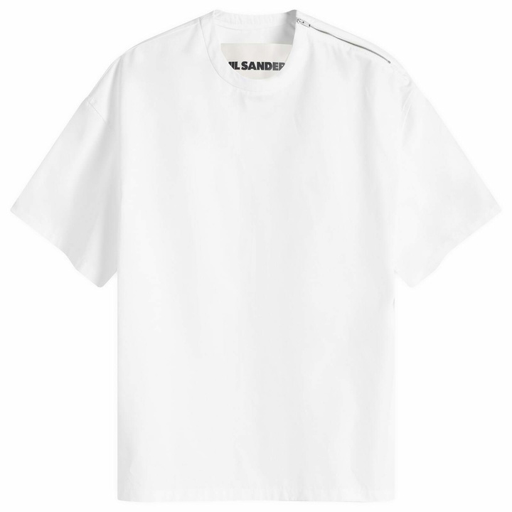 Photo: Jil Sander Men's Shoulder Zip T-Shirt in Optic White