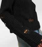 MM6 Maison Margiela Distressed cotton and wool sweater