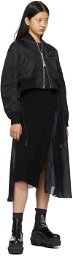 Sacai Black & Navy Wool Knit Dress