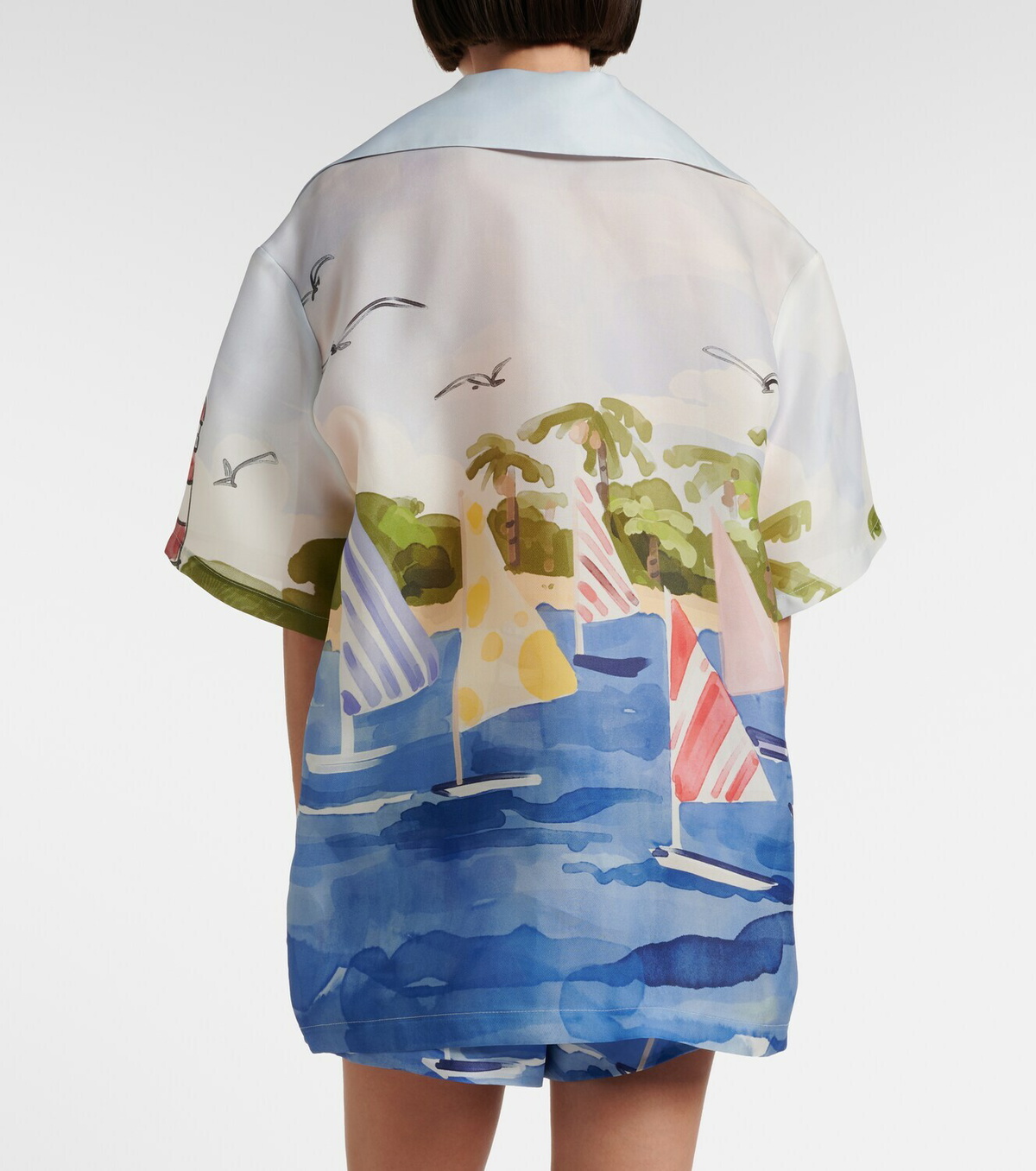 Leo Lin Casey printed silk shirt