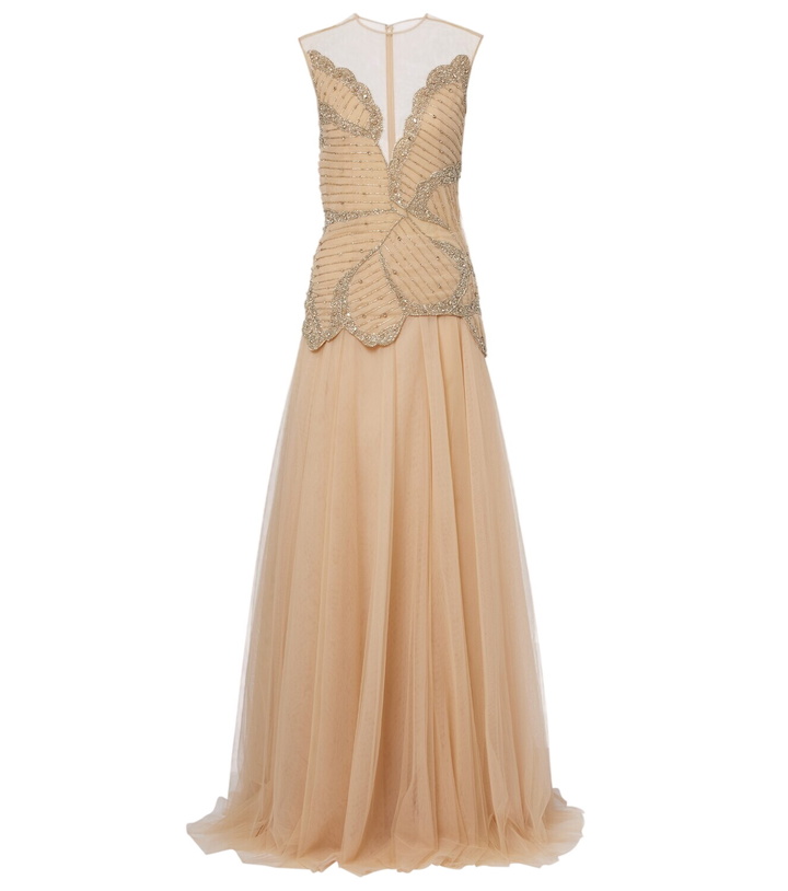 Photo: Costarellos Arabella embellished tulle gown