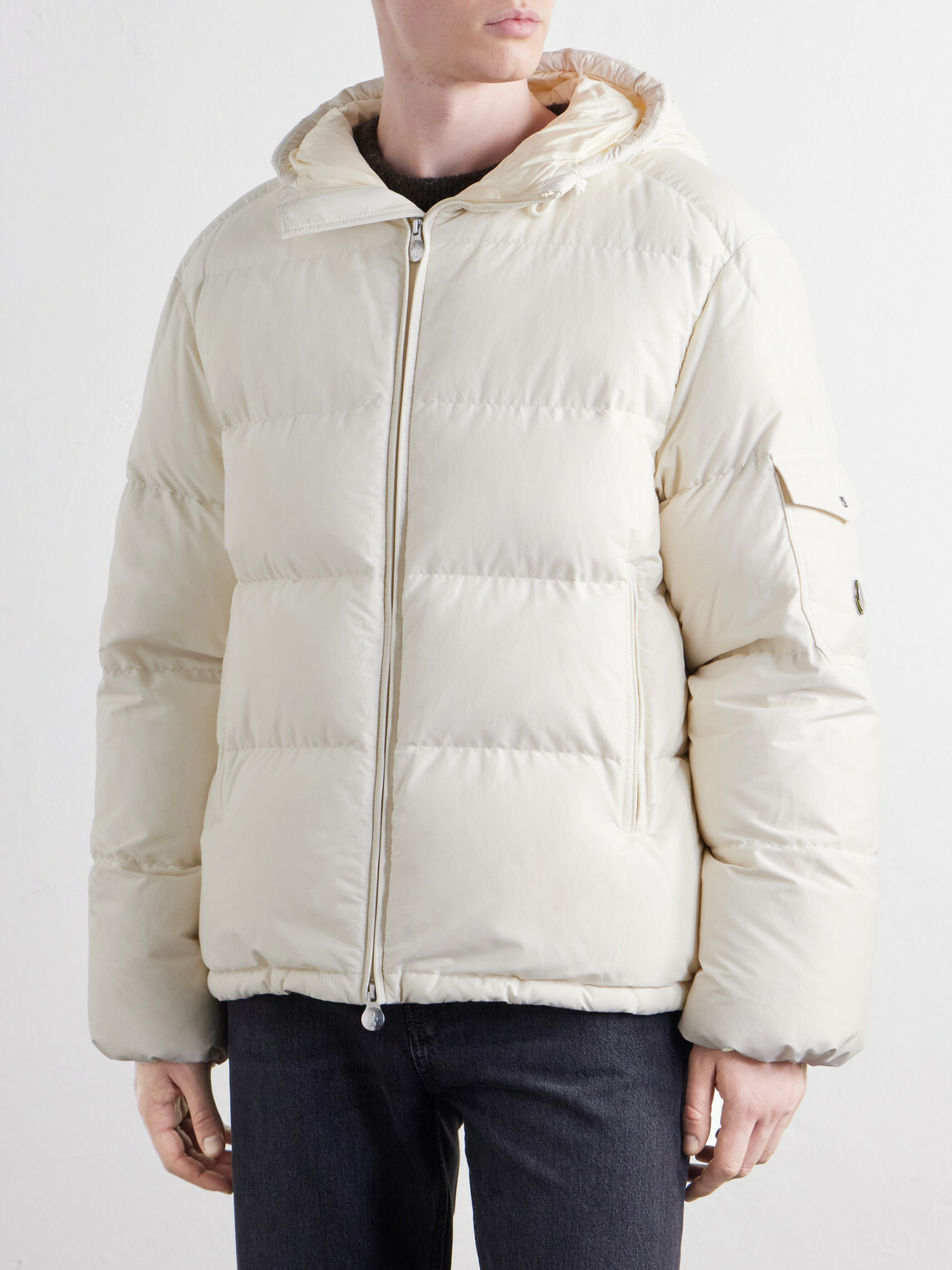 Moncler - Himalaya Hooded Quilted Cotton-Blend Shell Down Jacket - Neutrals