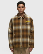 Kenzo Checked Plaid Zipped Overshirt Brown - Mens - Overshirts