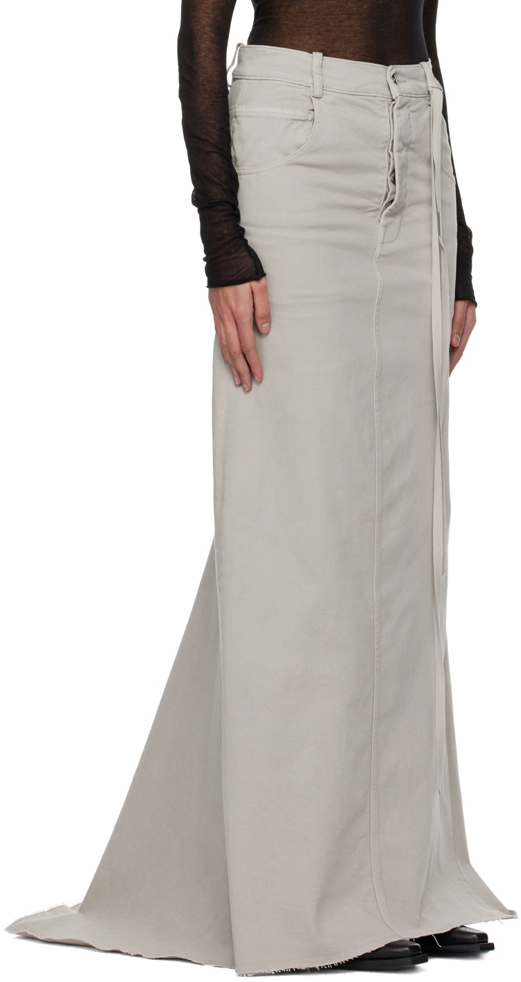 Ann Demeulemeester Beige Goele Denim Maxi Skirt