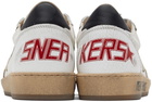 Golden Goose White & Beige Ball Star Low-Top Sneakers