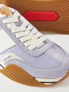 TOM FORD - James Rubber-Trimmed Leather, Suede and Nylon Sneakers - Purple