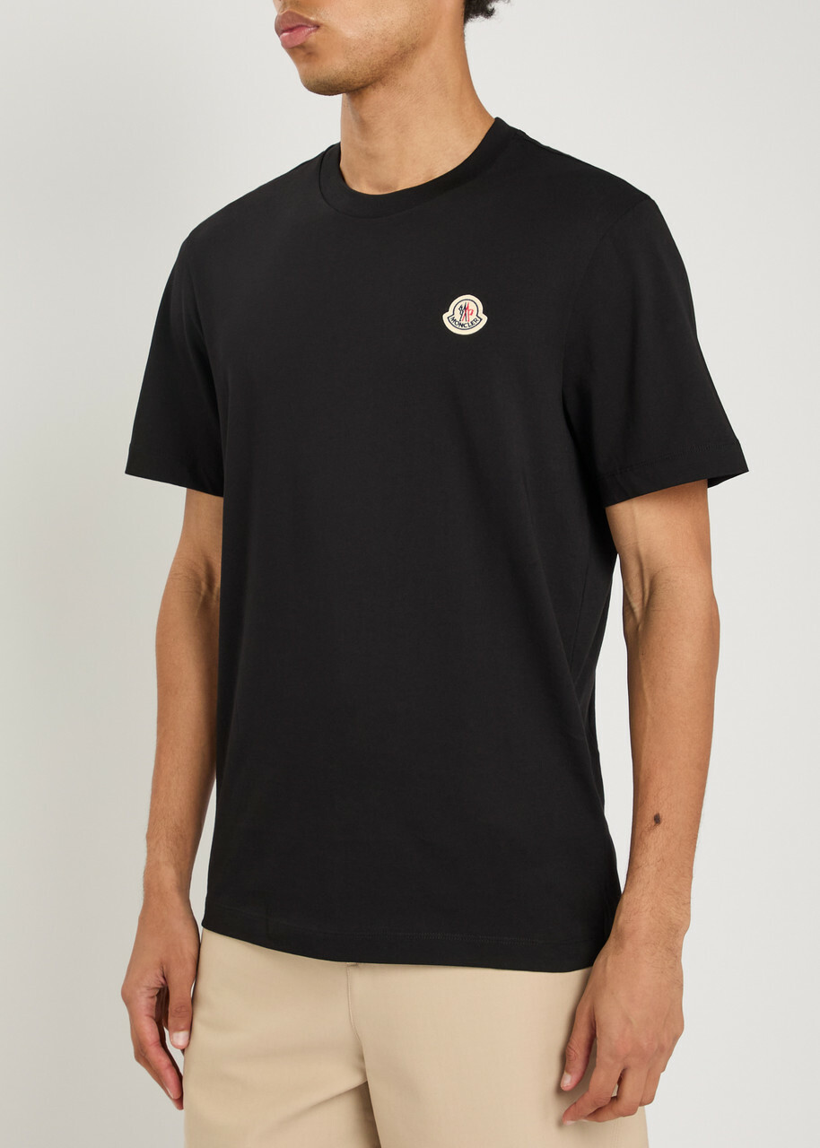 Moncler Logo Cotton T-shirt set of Three Black