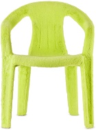 Botter Green Faux-Fur Upcycled Monobloc Chair