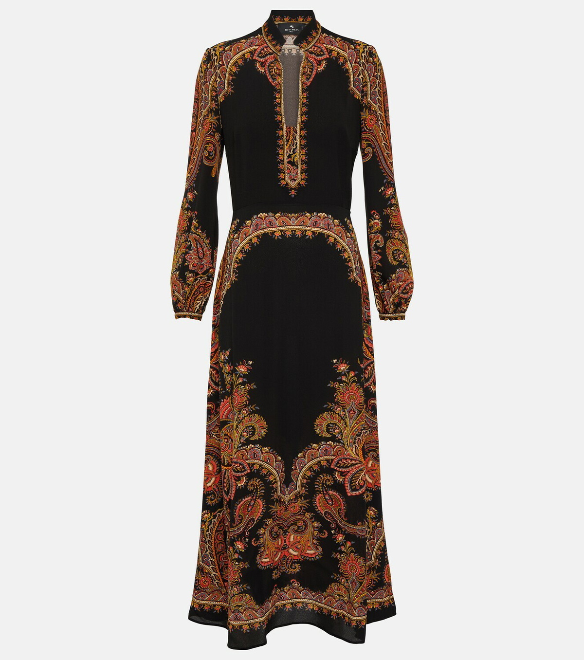 オールインワン・サロペット Etro Fitted Midi Dress With Intricate Paisley Hem Etro Paisley-Print Puff-Sleeve Midi Dress - Bergdorf Goodman