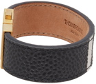 Thom Browne Grey Leather 4-Bar Bracelet