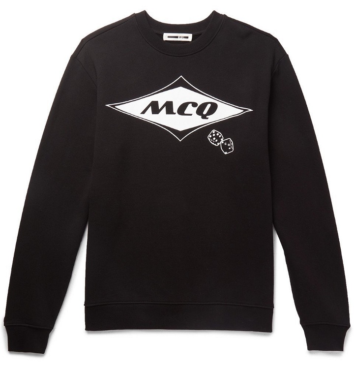 Photo: McQ Alexander McQueen - Printed Loopback Cotton-Jersey Sweatshirt - Men - Black