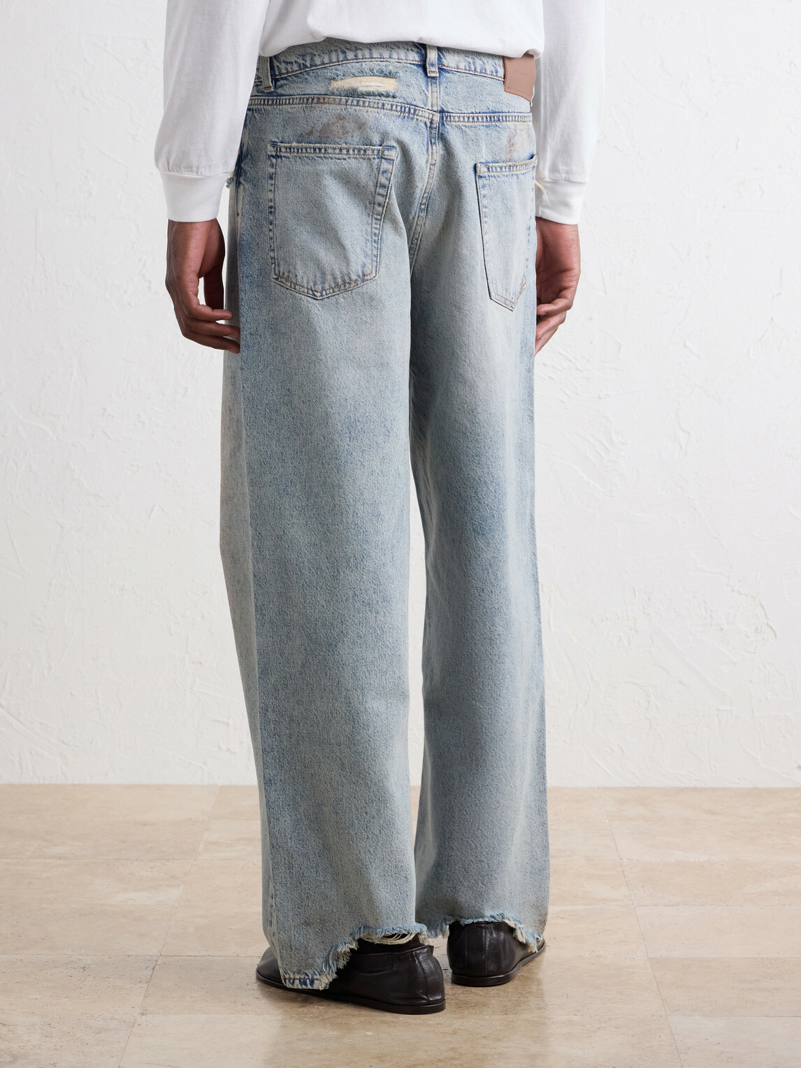 Our Legacy - Vast Cut Wide-Leg Distressed Jeans - Blue