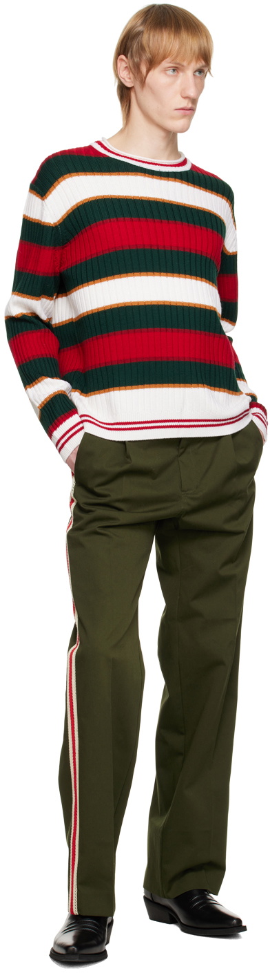 Wales Bonner SSENSE Exclusive Khaki Harmonic Trousers Wales Bonner