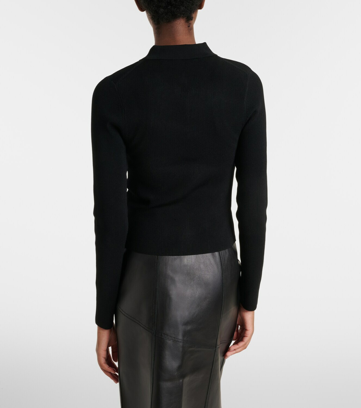 Victoria Beckham Mila ribbed-knit zip-up top
