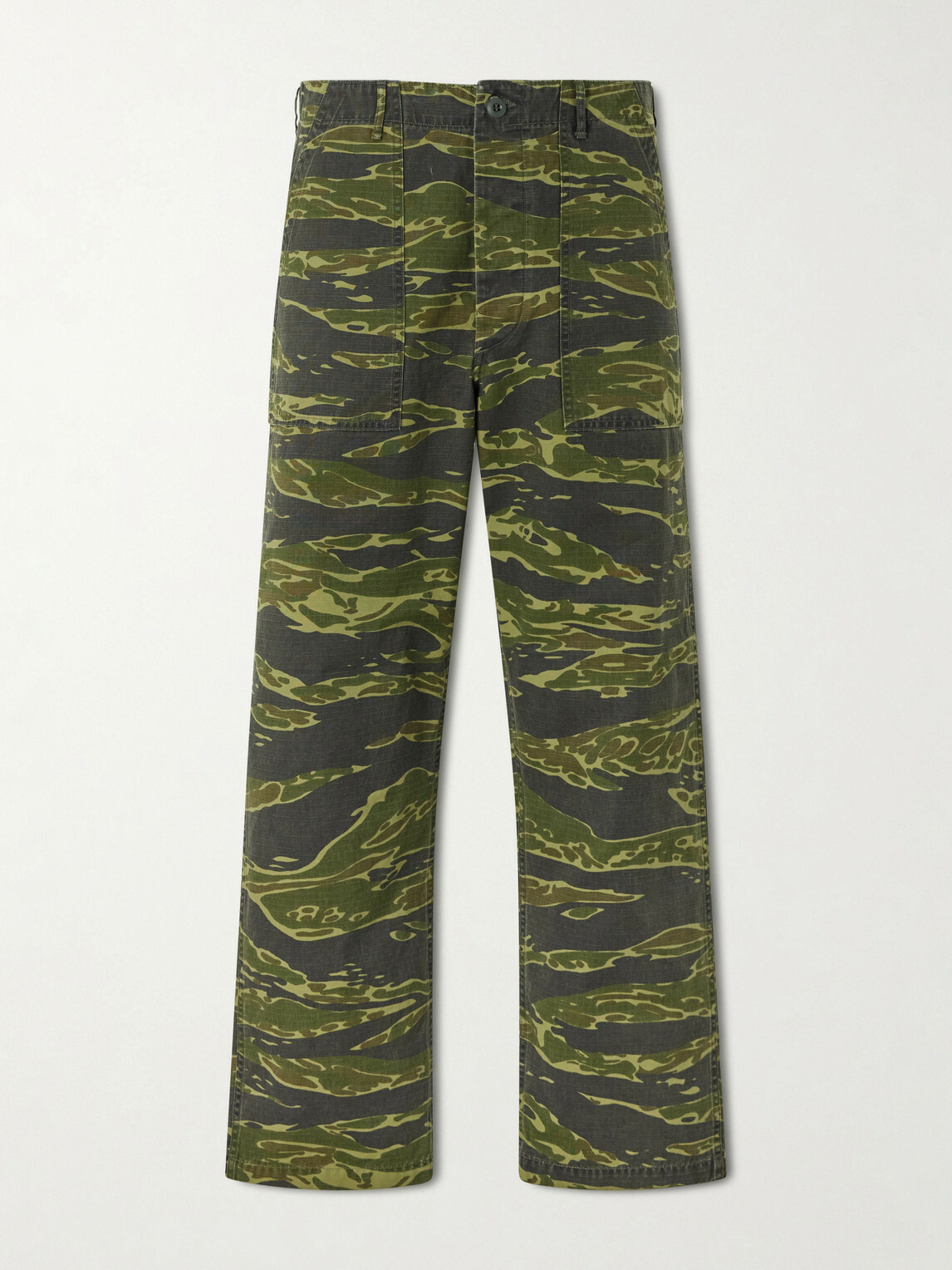 OrSlow - U.S. Army Fatigue Printed Straight-Leg Rip-Stop Cotton Trousers - Green