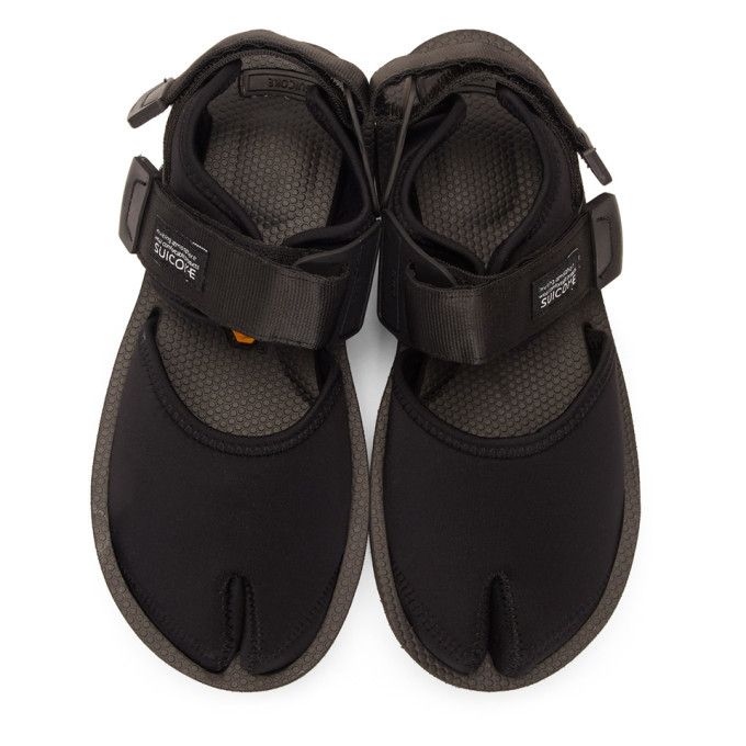 Suicoke Black Suede KAW-VS Sandals Suicoke