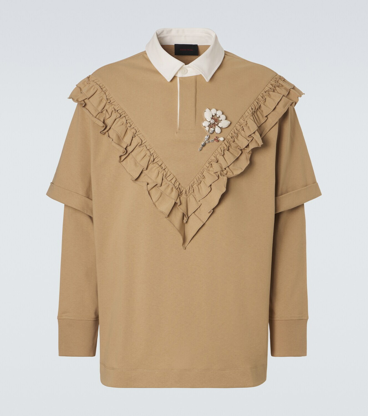 Simone Rocha Ruffled cotton polo shirt