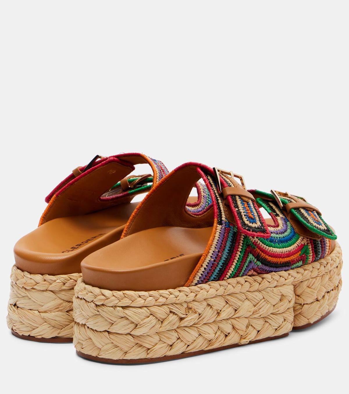Clergerie Quinie raffia platform slides
