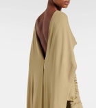 Tove Malena caped ruched jersey maxi dress