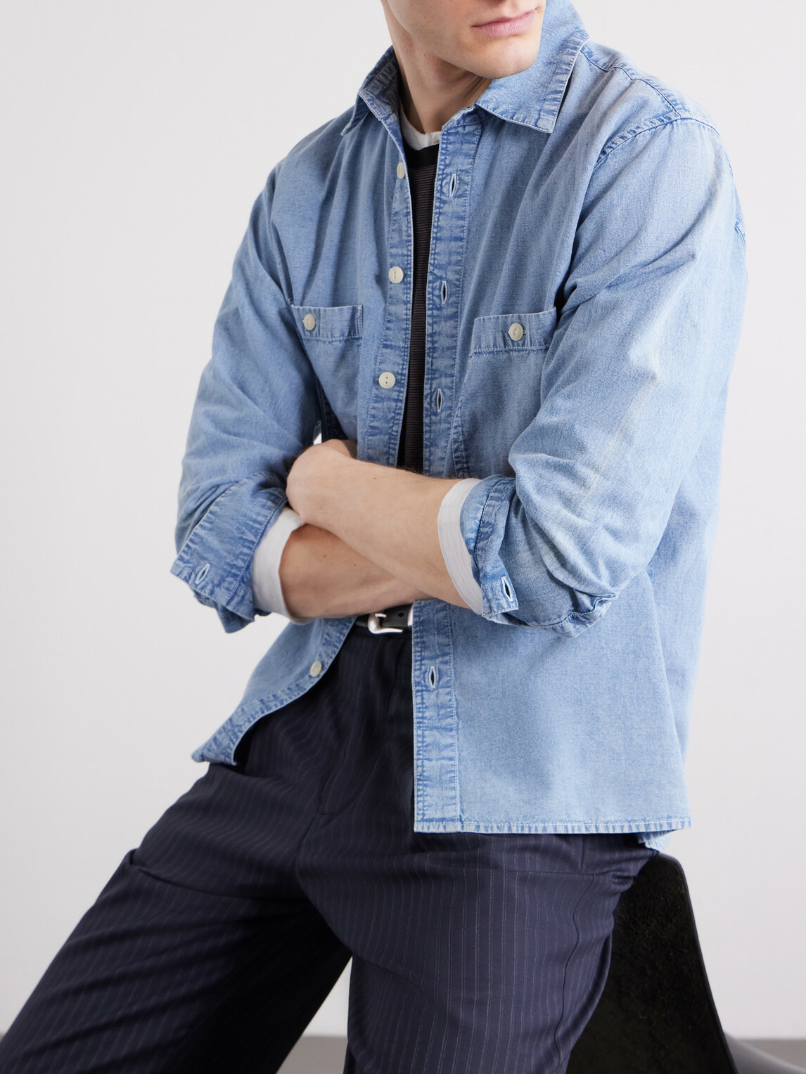3sixteen - Cotton-Chambray Shirt - Blue