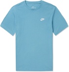 Nike - Logo-Embroidered Cotton-Jersey T-Shirt - Blue