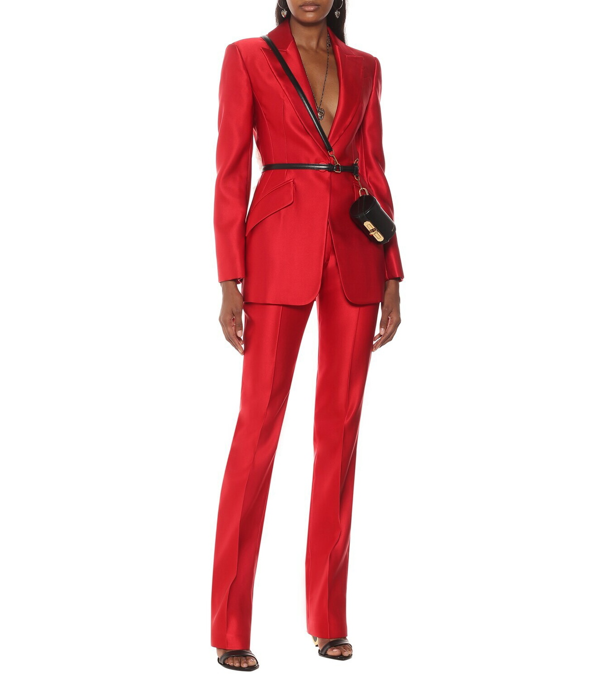 Alexander McQueen Silk satin high-rise bootcut pants
