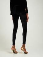 TOM FORD - Logo Stretch Velvet Leggings