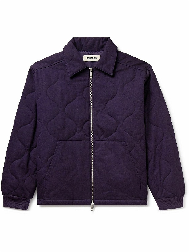 Photo: Metalwood - Throwing Fits Logo-Embroidered Quilted Cotton-Twill Jacket - Purple