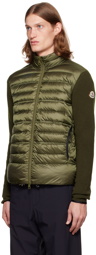 Moncler Khaki Paneled Down Jacket