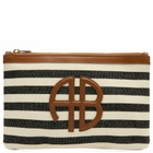 Anine Bing Women's Lili Stripe Pouch in Black/Natural Stripe 