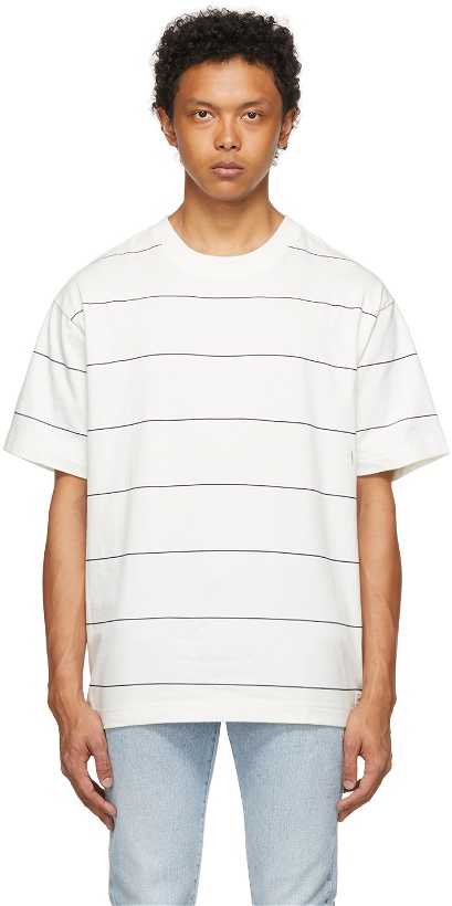 Photo: Levi's Made & Crafted White & Navy Stripe Loose T-Shirt