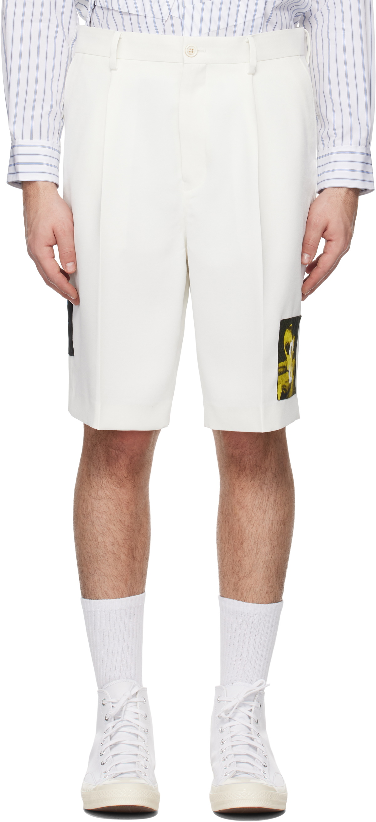 UNDERCOVER White Appliqué Shorts