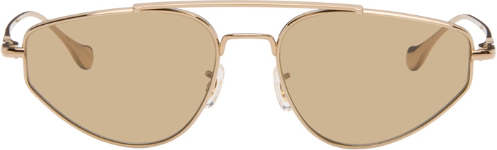 Photo: Jil Sander Gold Oliver Peoples 'Edition 5' Aviator Sunglasses