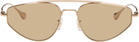 Jil Sander Gold Oliver Peoples 'Edition 5' Aviator Sunglasses