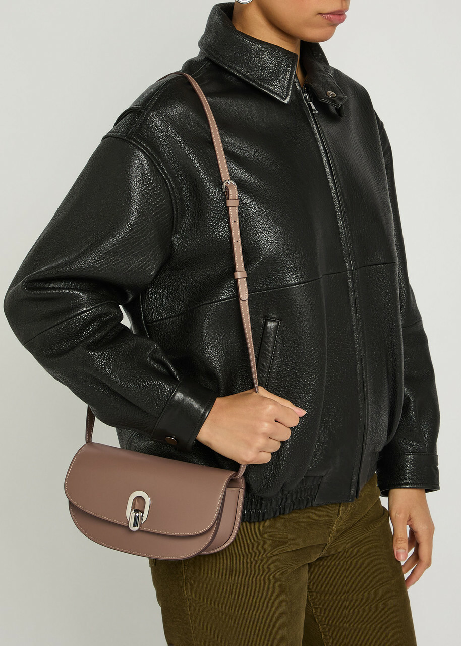Savette Tondo Leather Shoulder bag - Taupe - One Size