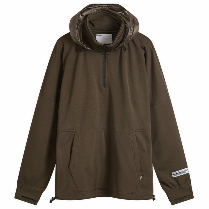 Photo: Poliquant Men's Fleece Hooded Quarter Zip Sweatshirt in Olive