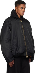 VETEMENTS Black Alpha Industries Edition Double Zip Reversible Bomber Jacket