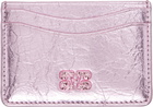 GANNI Pink Bou Metallic Card Holder