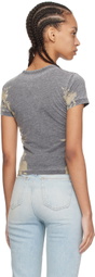 GUESS USA SSENSE Exclusive Gray Floral Burn Out T-Shirt