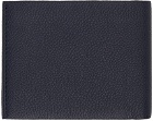 BOSS Navy Grained Leather Logo Lettering Wallet