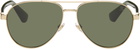 Burberry Gold Metal Shield Aviator Sunglasses​