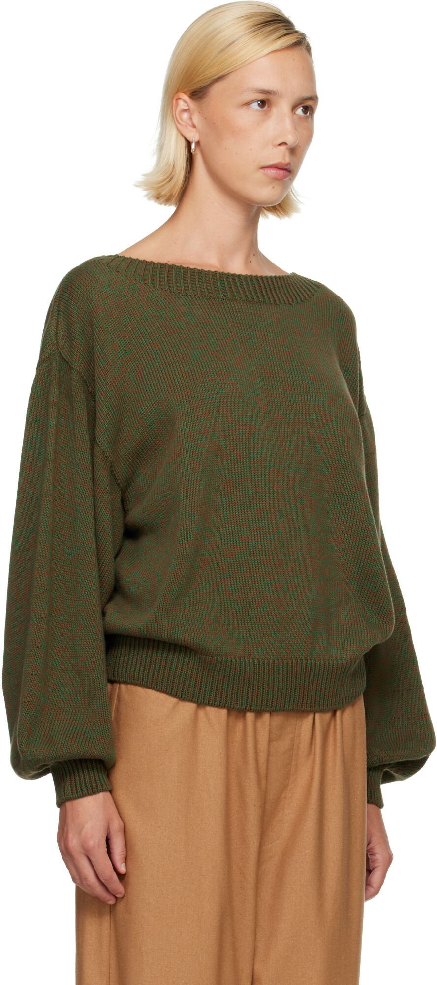 Baserange Green & Brown Calla Sweater