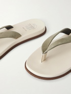 Brunello Cucinelli - Suede Flip Flops - Neutrals