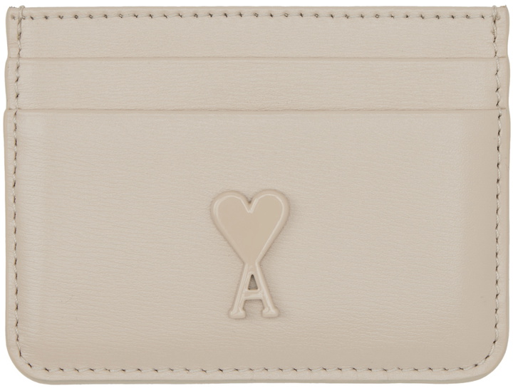 Photo: AMI Paris Beige Ami de Cœur Card Holder